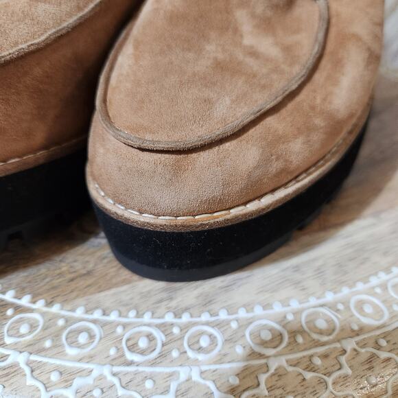 Tan Suede Platform Loafers - Picture 10 of 10